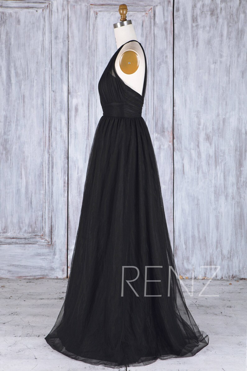 Bridesmaid Dress Black Tulle Dress Wedding Dress Illusion Etsy