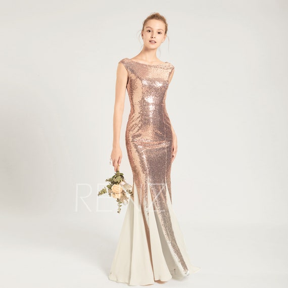 ombre rose gold dress