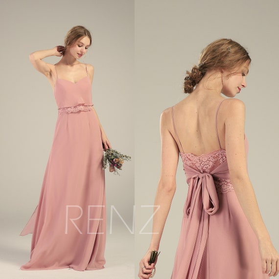 dusty rose chiffon bridesmaid dresses