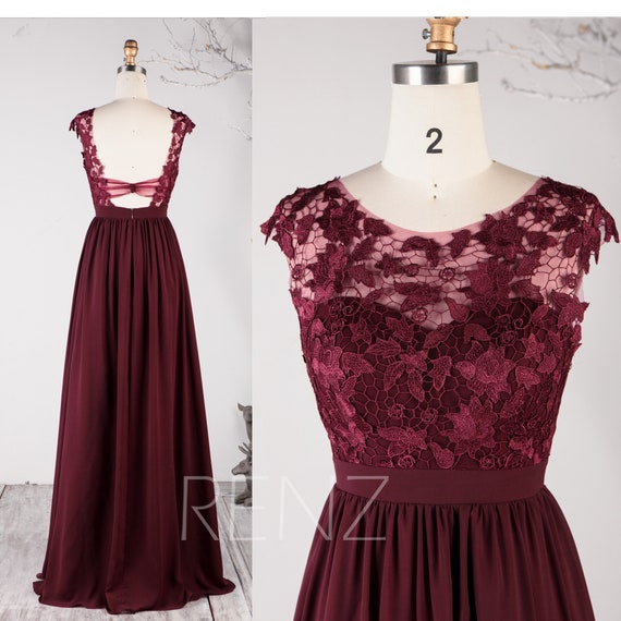 wine bridesmaid dresses long