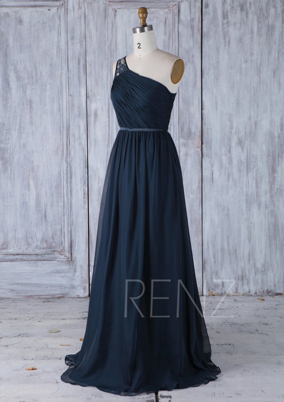 navy blue chiffon gown