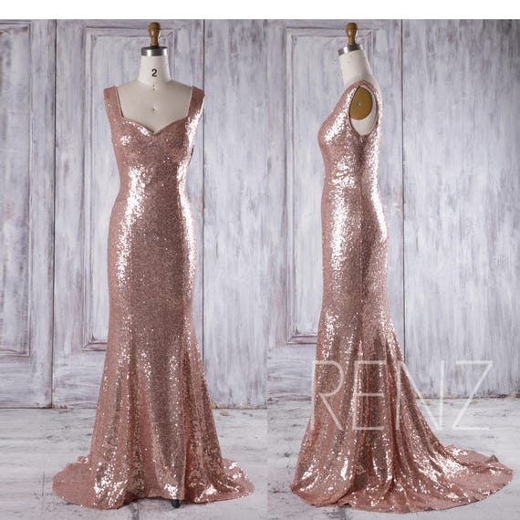 etsy rose gold bridesmaid dresses