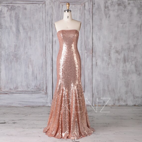 etsy rose gold bridesmaid dresses