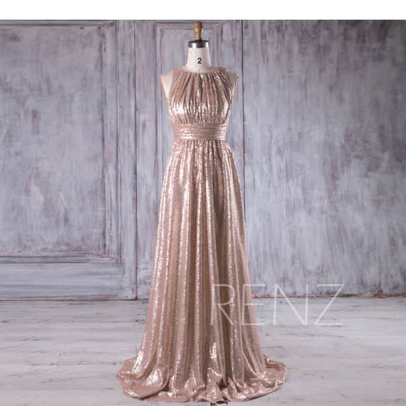 tan evening dress