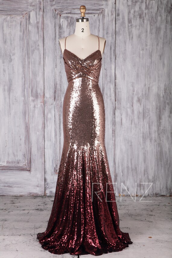 rose gold and burgundy dress