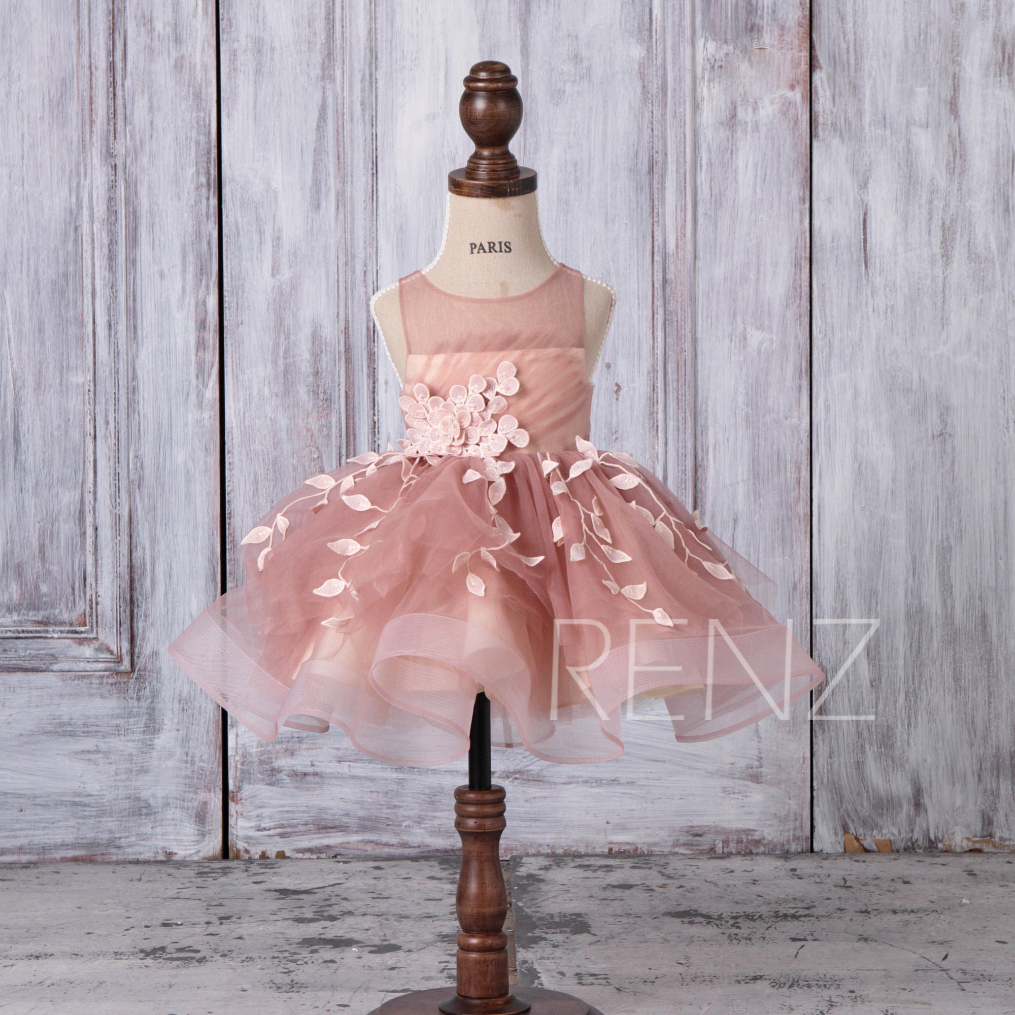 dusty pink baby girl dress