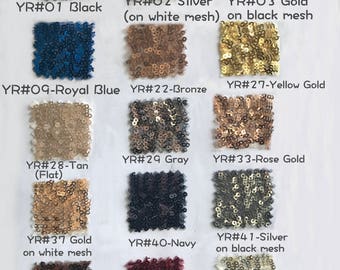 Bigger Swatch Pieces for Sequined Fabric,with 15 Colors,Large Swatch Pieces Available,For Party Dress/Bridesmaid Dress/Prom Dress(RenzRags)