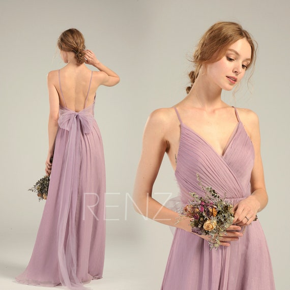 Lavender Chiffon Maxi Dress
