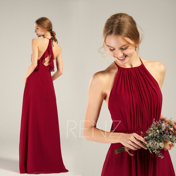 deep red formal dress