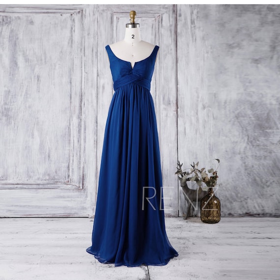 Royal Blue Chiffon Dress
