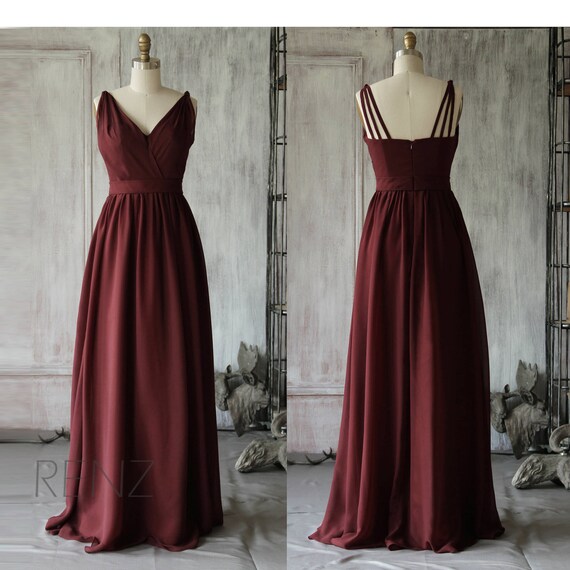 etsy burgundy bridesmaid dress