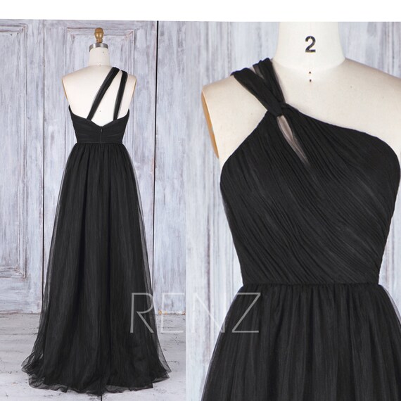 one shoulder tulle dress