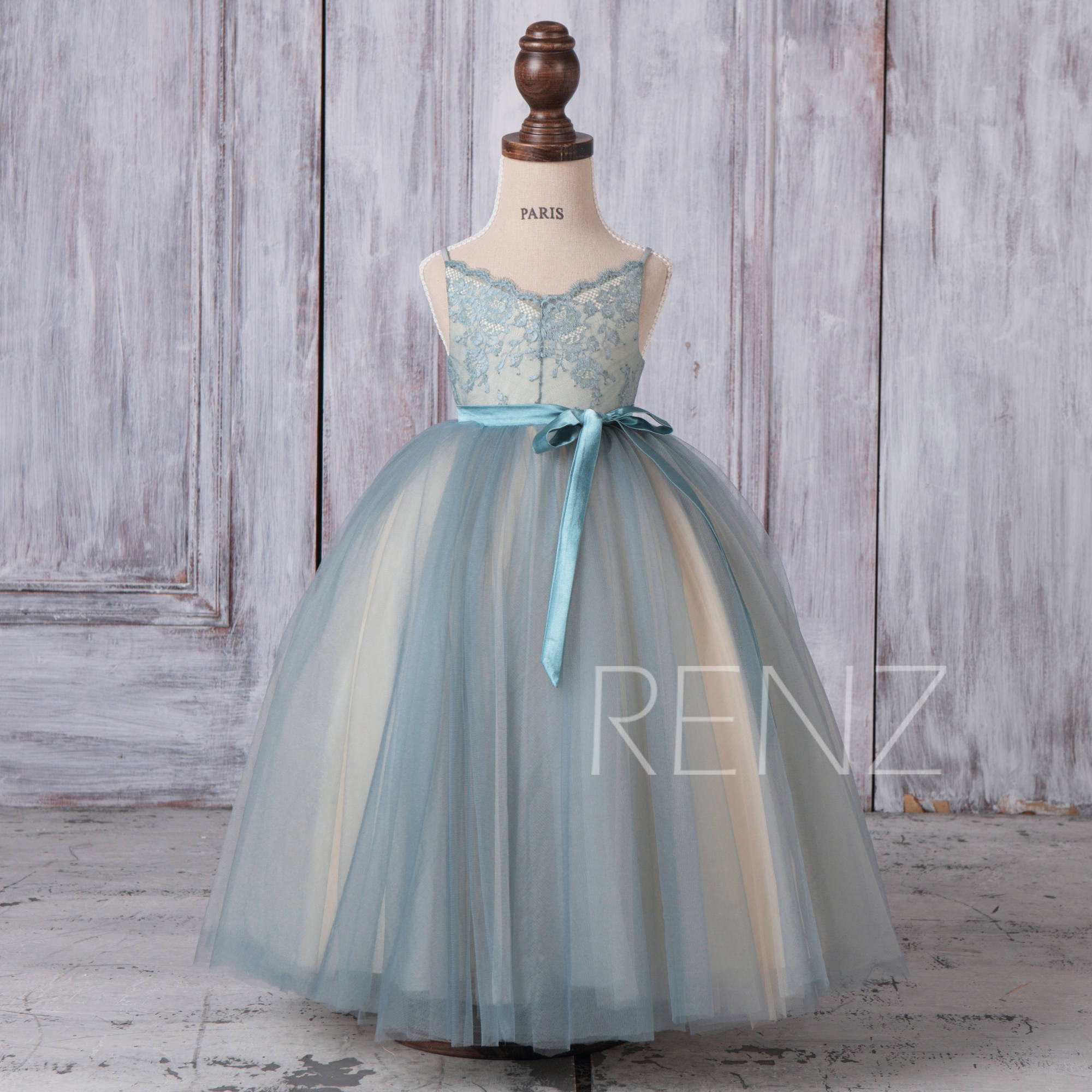 flower girl dress dusty blue