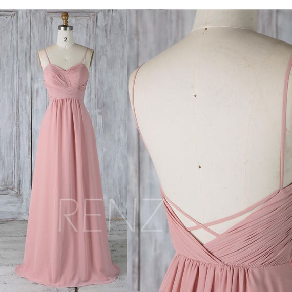 Bridesmaid Dress Dusty Rose Chiffon Dress Wedding Dress | Etsy