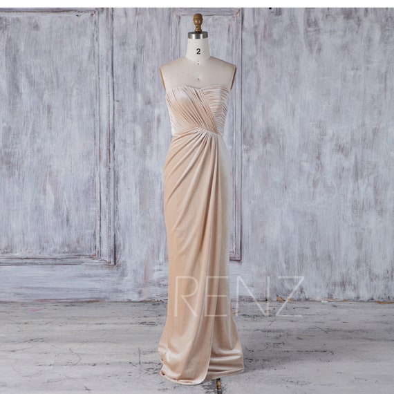 beige velvet dress