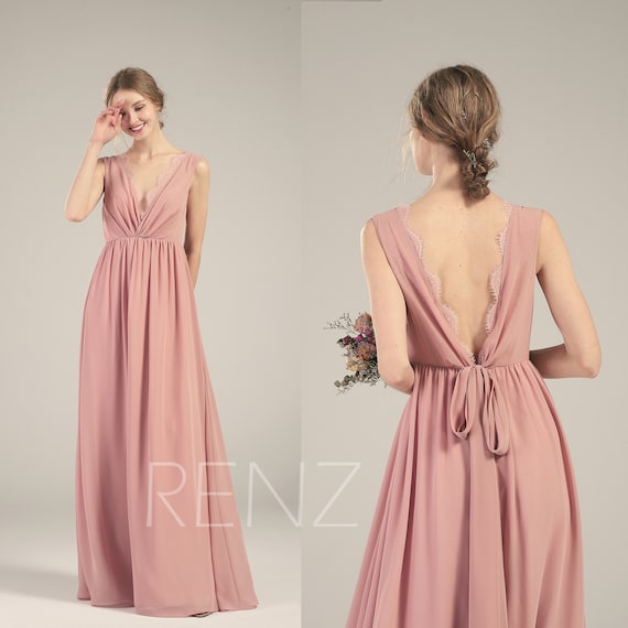 long dusty rose bridesmaid dresses