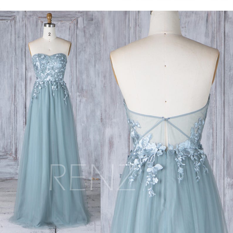 Strapless Maxi Bridesmaid Dress