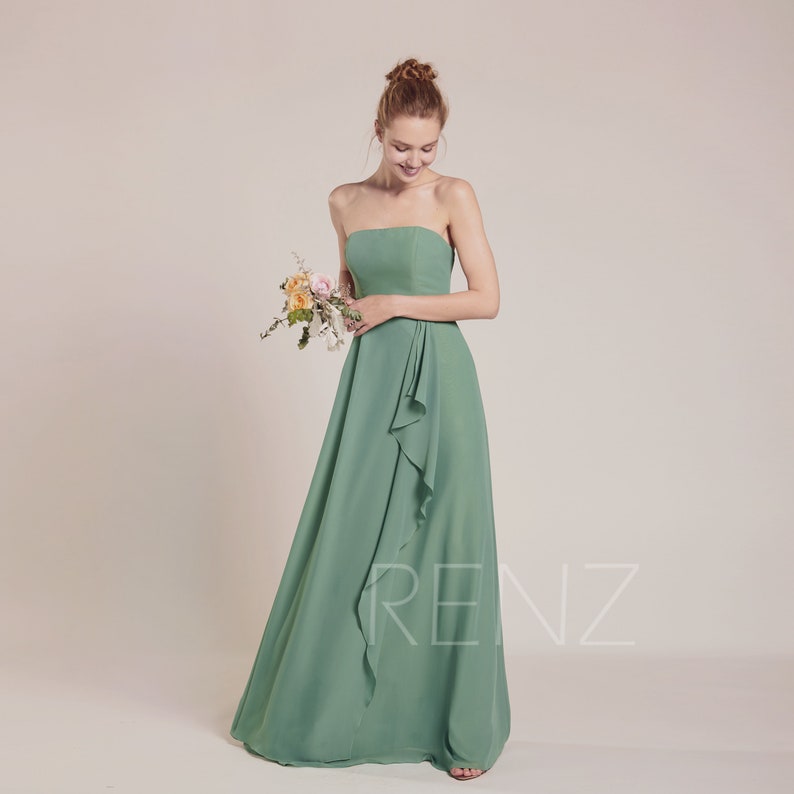 Strapless Maxi Bridesmaid Dress