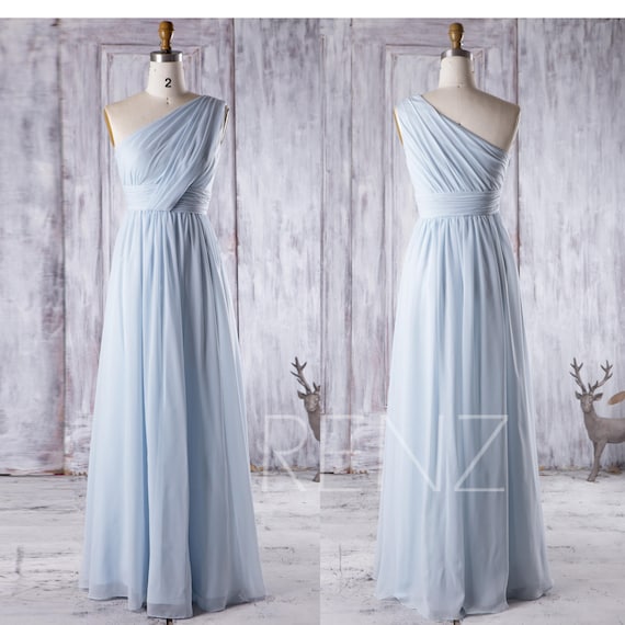 light blue maxi bridesmaid dress