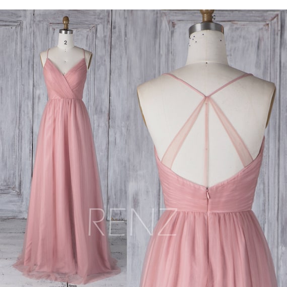 Bridesmaid Dress Dusty Pink Tulle DressWedding | Etsy