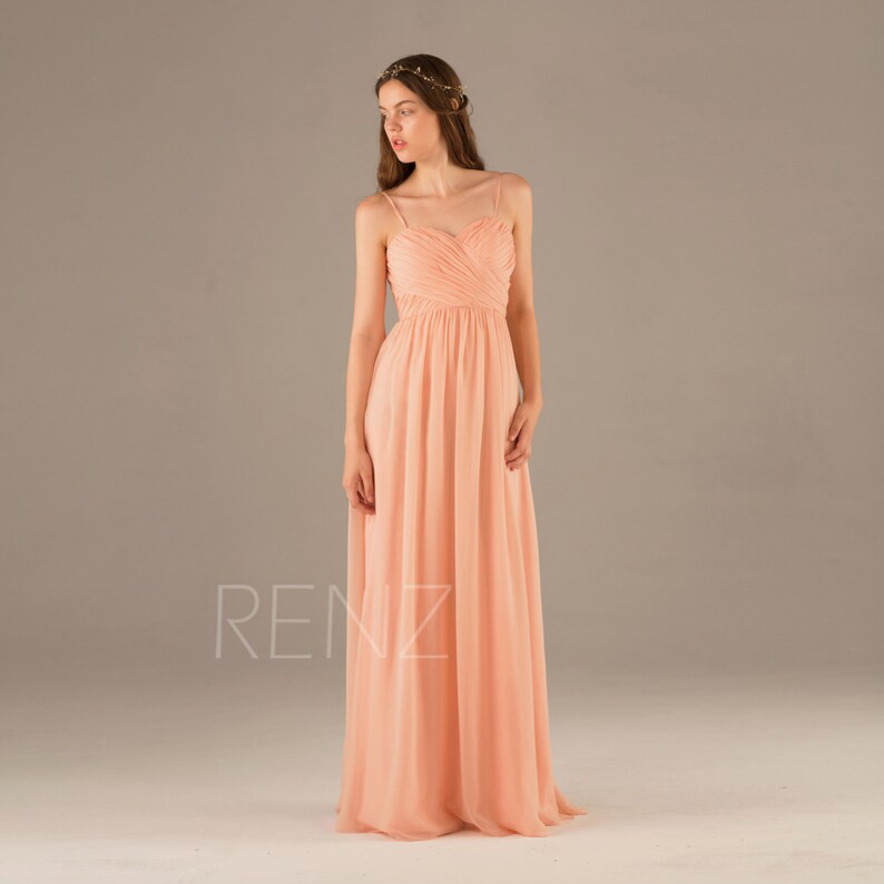 bright peach bridesmaid dresses