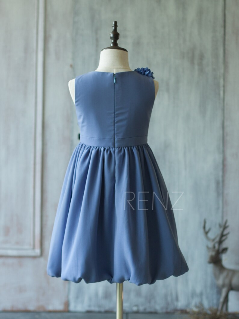 flower girl dresses steel blue