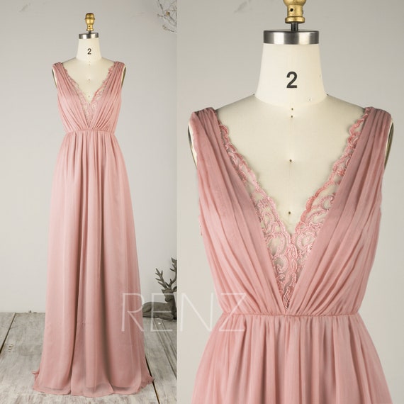 dusty rose long gown