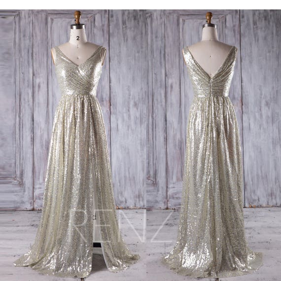 silver sequin dresses long