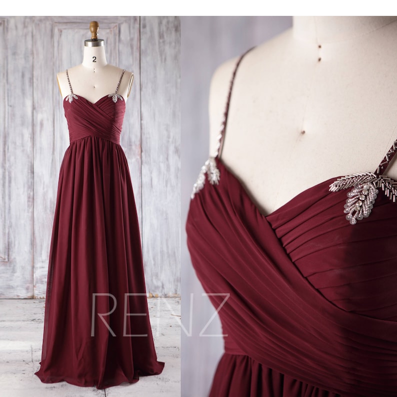 wine chiffon dress