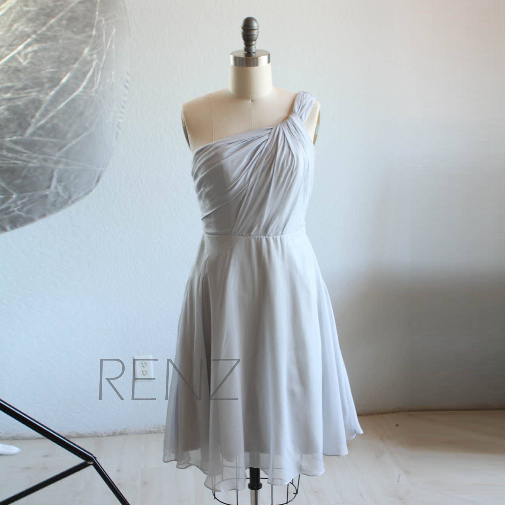 light grey evening gown