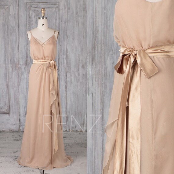 champagne chiffon dress