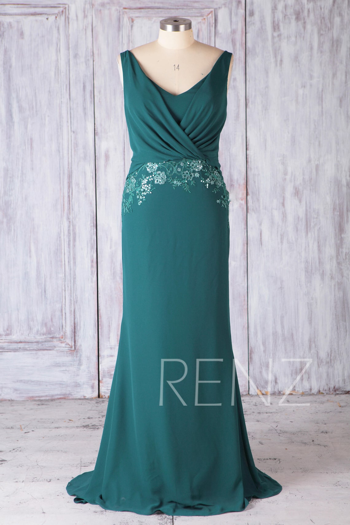 Emerald Green Mother of the Bride Formal Dress Sleeveless Etsy