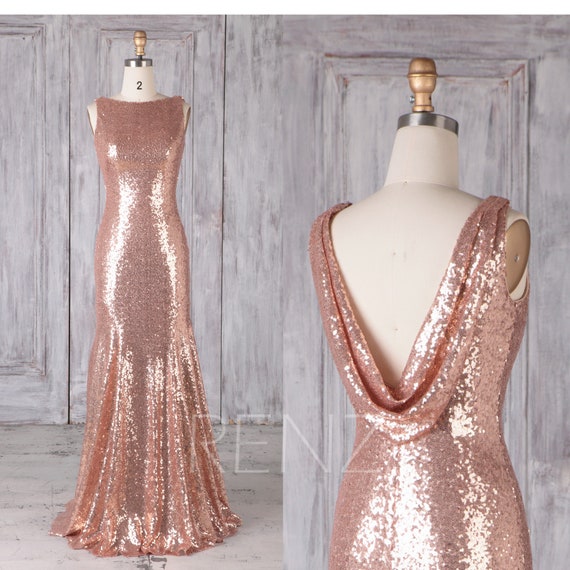 etsy rose gold bridesmaid dresses