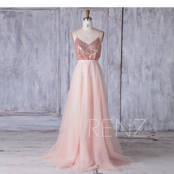 etsy rose gold bridesmaid dresses