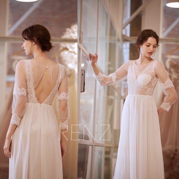 off white bohemian wedding dress