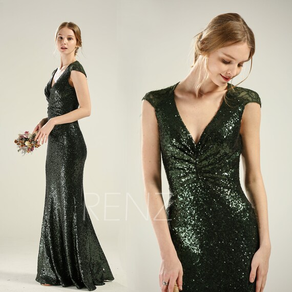 sequin green maxi dress