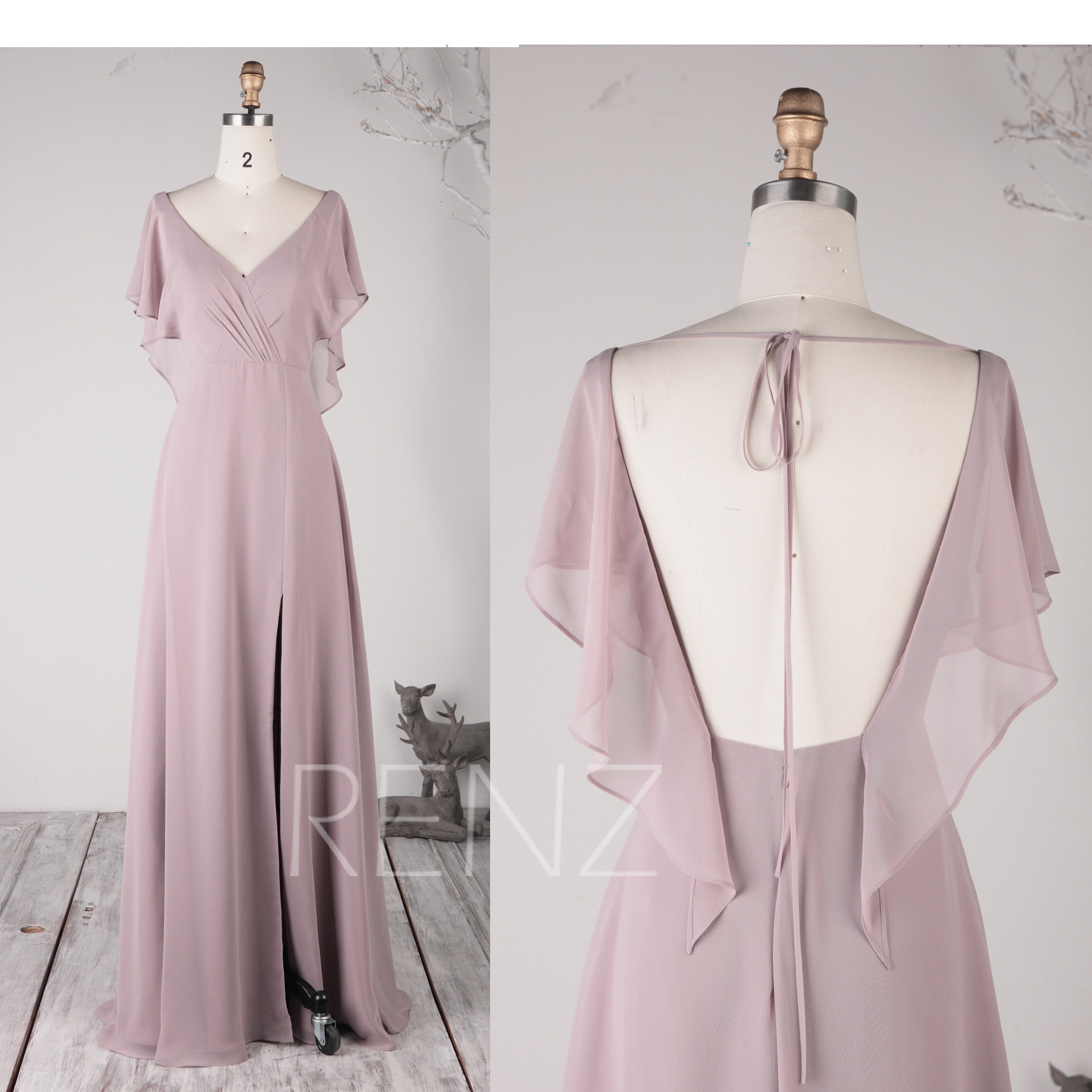 Dusty Lavender Chiffon Dress