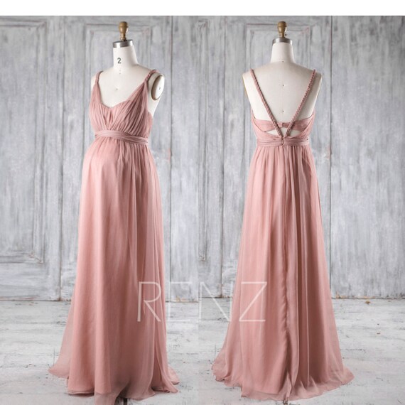 dusty rose maternity bridesmaid dress