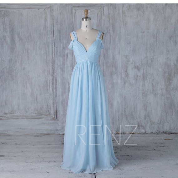 light blue chiffon dress with sleeves