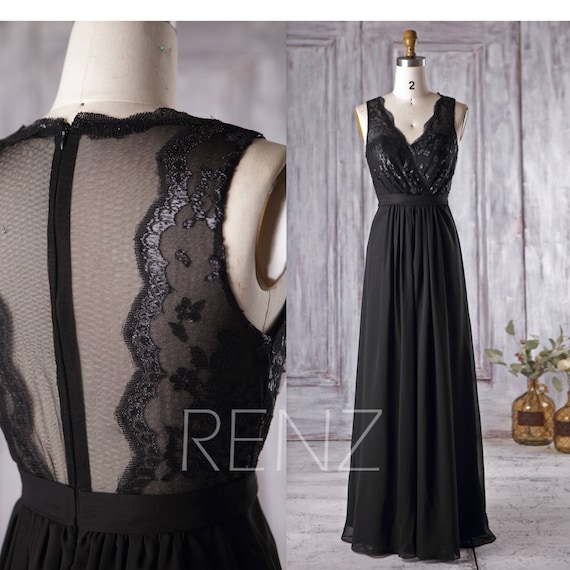 Chiffon Black Wedding Dresses