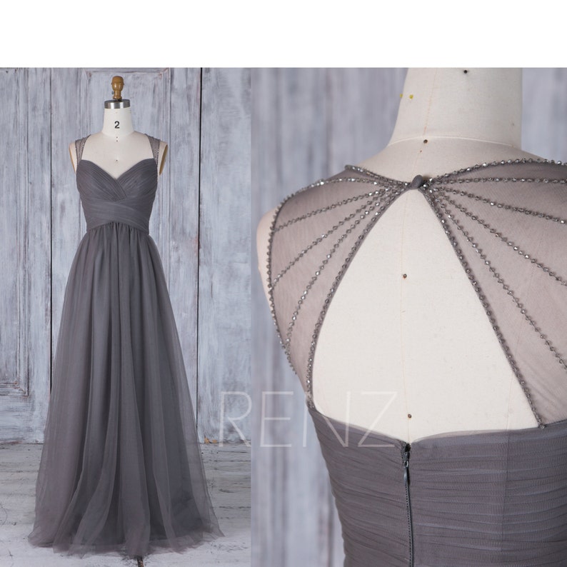 Charcoal Gray Party Dress