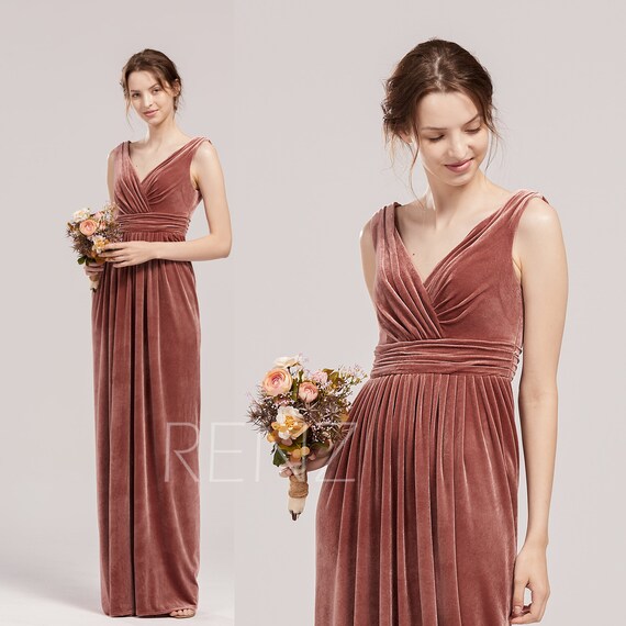 etsy velvet bridesmaid dress