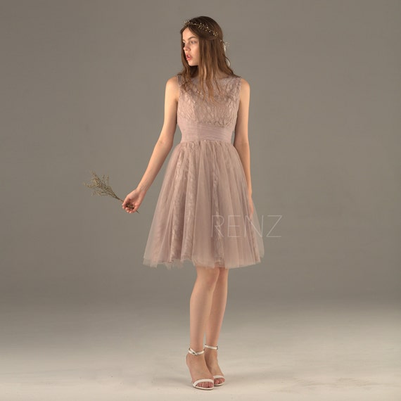Bridesmaid Dress Dusty Rose Lace Dress Wedding Dress Bateau Etsy