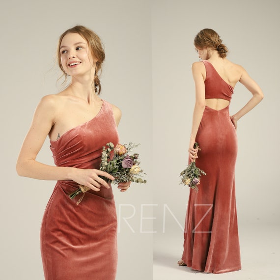 etsy velvet bridesmaid dress