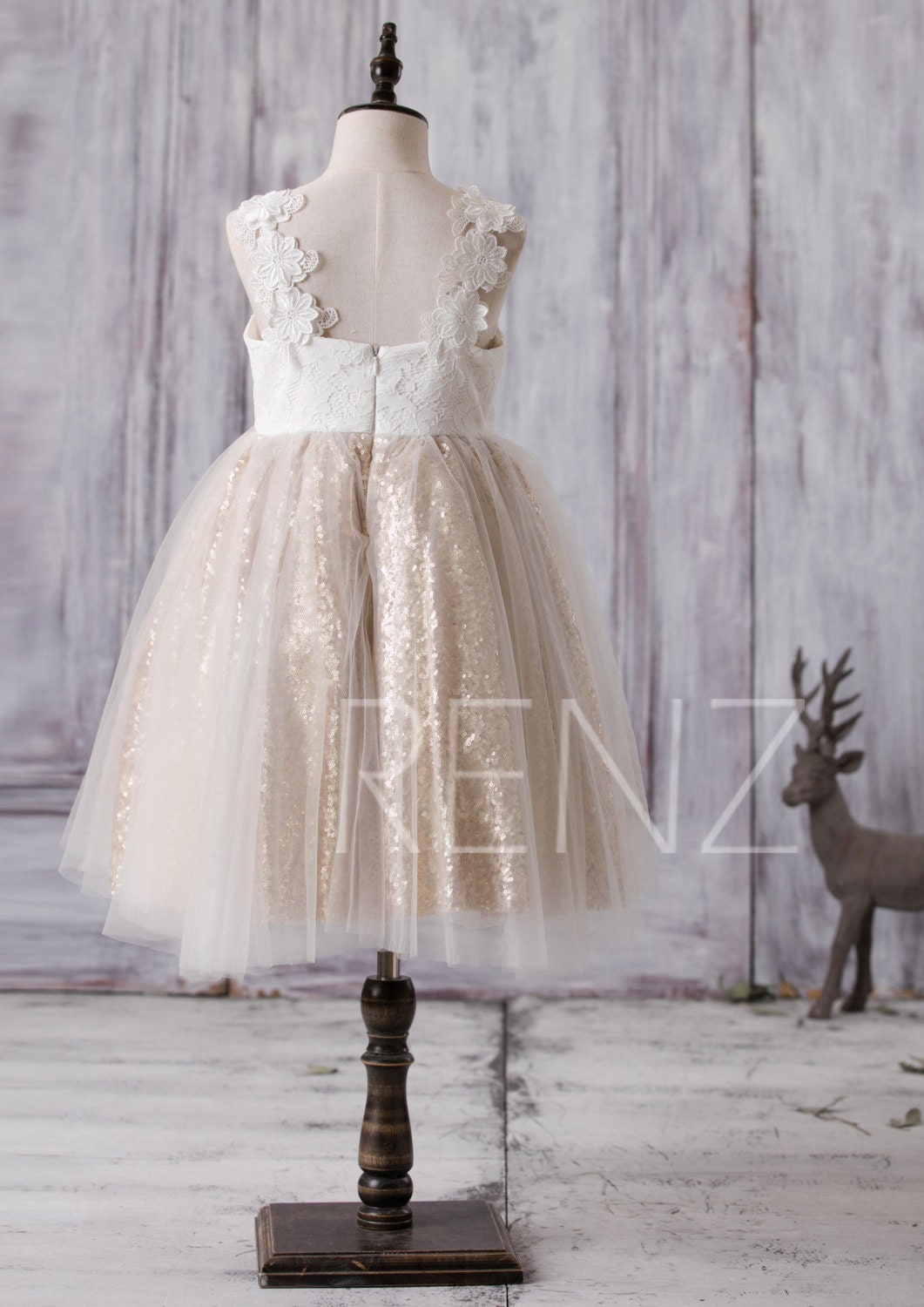 Flower Girl Dress Off White Rustic Junior Bridesmaid Dress Etsy