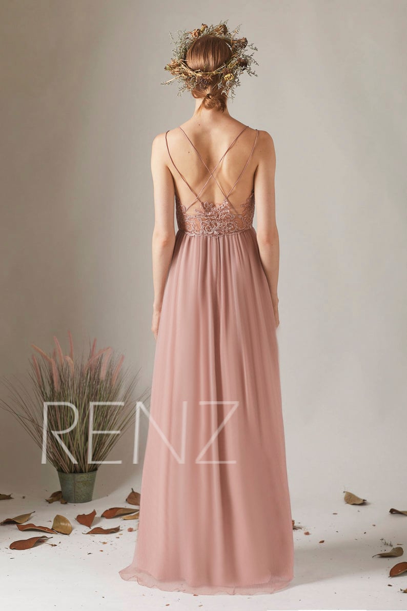 dusty rose boho dress