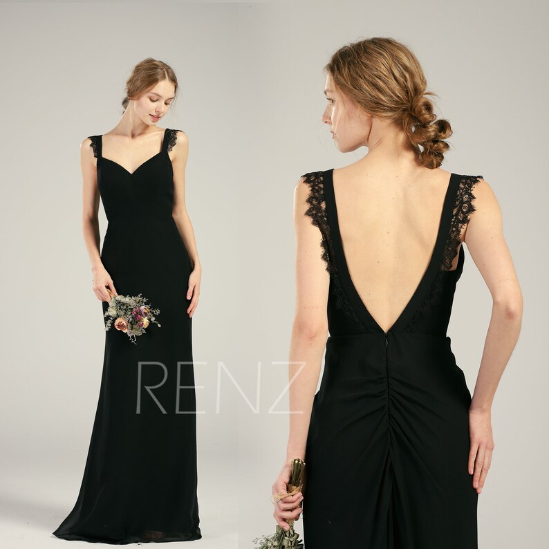 black chiffon wedding dress