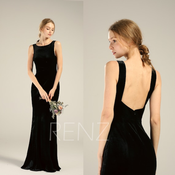 black velvet bridesmaid dress
