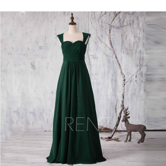 emerald chiffon dress