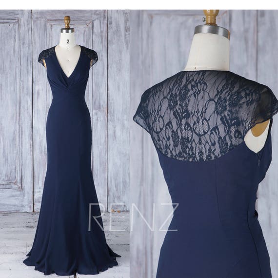 navy cap sleeve bridesmaid dress